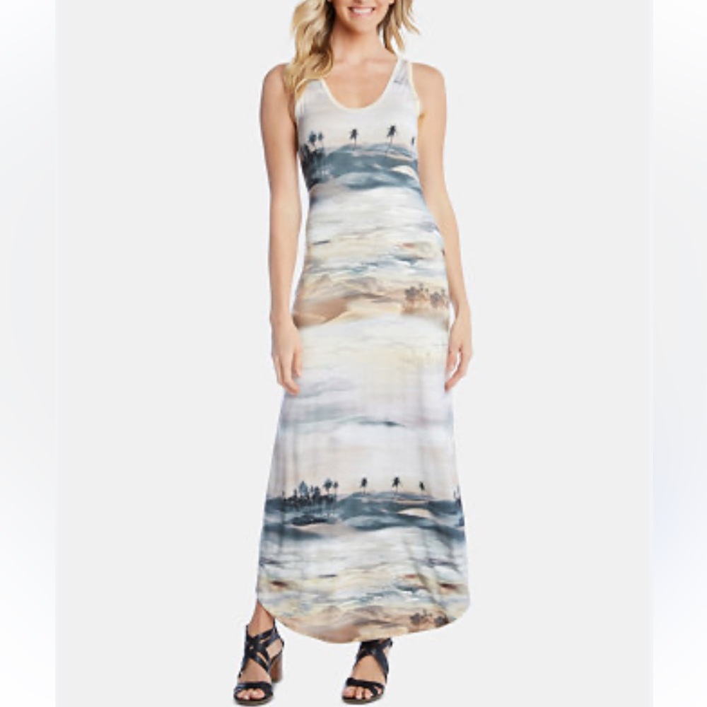Karen Kane Women's tropical chic Palm Tree Print Maxi Dress